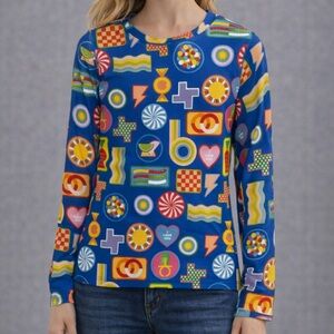 J Crew Crewcuts x KID MADE MODERN Swim Top Candy Printed Rash guard Girls 12